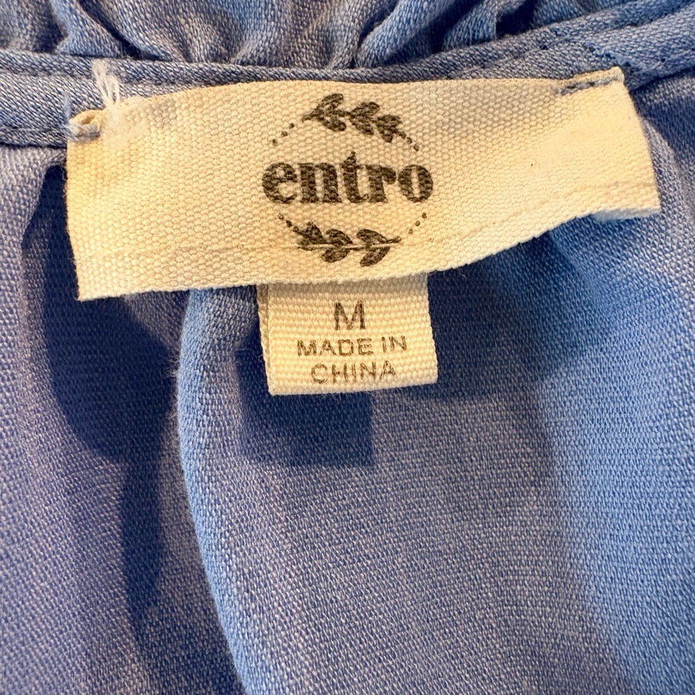 Entro Sky Blue Ruffled Blouse - Picture 3 of 4